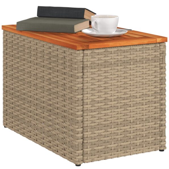 vidaXL Záhradné príručné stolíky 2ks béžové 55x34x37cm polyratan masív – Obrázok 4