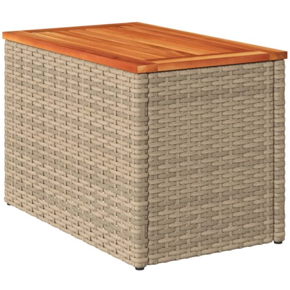 vidaXL Záhradné príručné stolíky 2ks béžové 55x34x37cm polyratan masív – Obrázok 5