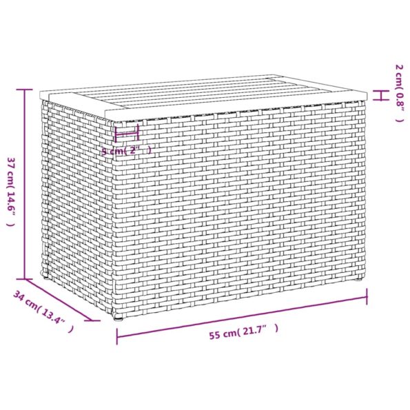 vidaXL Záhradné príručné stolíky 2ks béžové 55x34x37cm polyratan masív – Obrázok 11