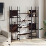 vidaXL Knižnica hnedý dub 155,5x24x166,5 cm kompozitné drevo – Obrázok 3