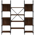 vidaXL Knižnica hnedý dub 155,5x24x166,5 cm kompozitné drevo – Obrázok 5