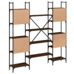 vidaXL Knižnica hnedý dub 155,5x24x166,5 cm kompozitné drevo – Obrázok 7