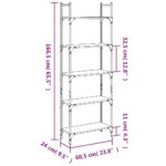vidaXL Knižnica 5-poschodová sivá sonoma 60,5x24x166,5 cm kompoz.drevo – Obrázok 10