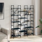 vidaXL Knižnica čierna 127,5x28,5x172,5 cm kompozitné drevo – Obrázok 3