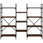 vidaXL Knižnica hnedý dub 160x28,5x136,5 cm kompozitné drevo – Obrázok 5