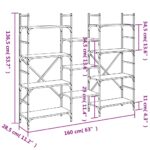 vidaXL Knižnica hnedý dub 160x28,5x136,5 cm kompozitné drevo – Obrázok 10