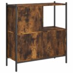 vidaXL Knižnica dymový dub 72x28x77,5 cm kompozitné drevo – Obrázok 7