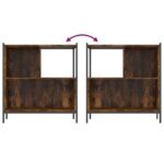 vidaXL Knižnica dymový dub 72x28x77,5 cm kompozitné drevo – Obrázok 8