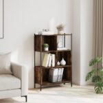 vidaXL Knižnica dymový dub 72x28x109 cm kompozitné drevo – Obrázok 3