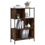 vidaXL Knižnica dymový dub 72x28x109 cm kompozitné drevo – Obrázok 4
