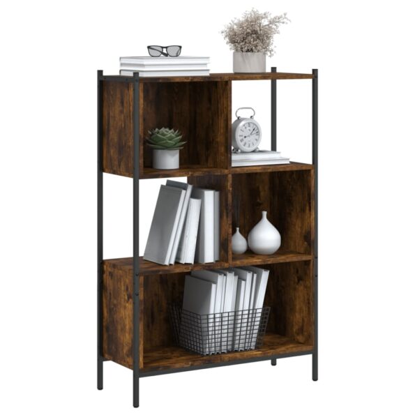 vidaXL Knižnica dymový dub 72x28x109 cm kompozitné drevo – Obrázok 4