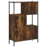 vidaXL Knižnica dymový dub 72x28x109 cm kompozitné drevo – Obrázok 7