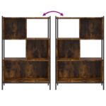 vidaXL Knižnica dymový dub 72x28x109 cm kompozitné drevo – Obrázok 8