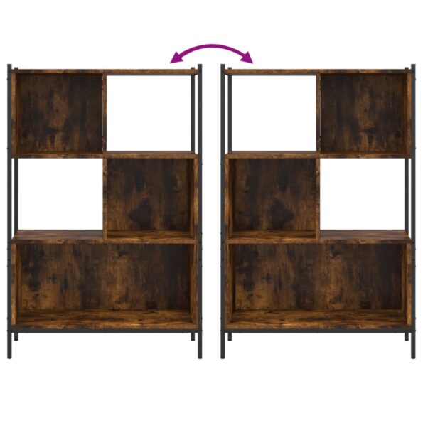 vidaXL Knižnica dymový dub 72x28x109 cm kompozitné drevo – Obrázok 8