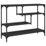 vidaXL Konzolový stolík čierny 100x30x75 cm kompozitné drevo – Obrázok 2