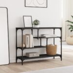 vidaXL Konzolový stolík čierny 100x30x75 cm kompozitné drevo – Obrázok 3