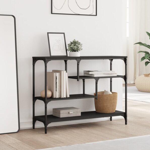 vidaXL Konzolový stolík čierny 100x30x75 cm kompozitné drevo – Obrázok 3