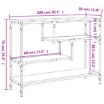 vidaXL Konzolový stolík čierny 100x30x75 cm kompozitné drevo – Obrázok 10