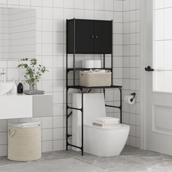 vidaXL Skrinka na práčku čierna 68x48,5x194 cm – Obrázok 4