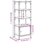 vidaXL Knižnica 3 police sivá sonoma 41x30x109,5 cm kompozitné drevo – Obrázok 12