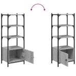 vidaXL Knižnica 3 police sivá sonoma 41x30x109,5 cm kompozitné drevo – Obrázok 9