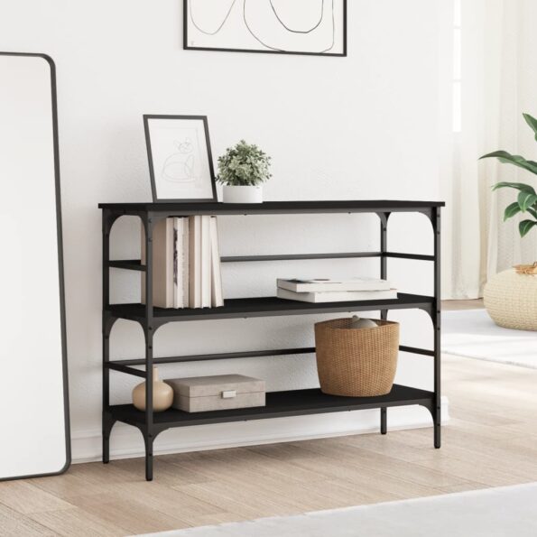 vidaXL Konzolový stolík čierny 100x32x75 cm kompozitné drevo – Obrázok 3