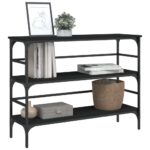 vidaXL Konzolový stolík čierny 100x32x75 cm kompozitné drevo – Obrázok 4
