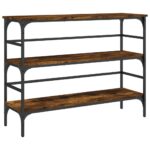 vidaXL Konzolový stolík dymový dub 100x32x75 cm kompozitné drevo – Obrázok 2