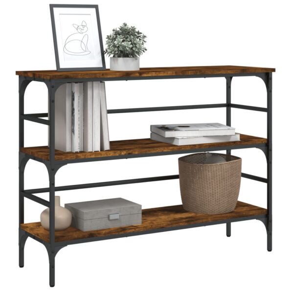 vidaXL Konzolový stolík dymový dub 100x32x75 cm kompozitné drevo – Obrázok 4