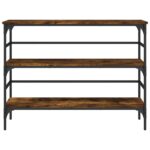 vidaXL Konzolový stolík dymový dub 100x32x75 cm kompozitné drevo – Obrázok 5