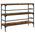 vidaXL Konzolový stolík dymový dub 100x32x75 cm kompozitné drevo – Obrázok 7