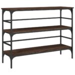 vidaXL Konzolový stolík hnedý dub 100x32x75 cm kompozitné drevo – Obrázok 2