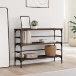 vidaXL Konzolový stolík hnedý dub 100x32x75 cm kompozitné drevo – Obrázok 3