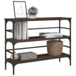 vidaXL Konzolový stolík hnedý dub 100x32x75 cm kompozitné drevo – Obrázok 4