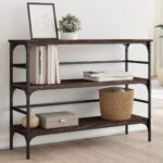 vidaXL Konzolový stolík hnedý dub 100x32x75 cm kompozitné drevo