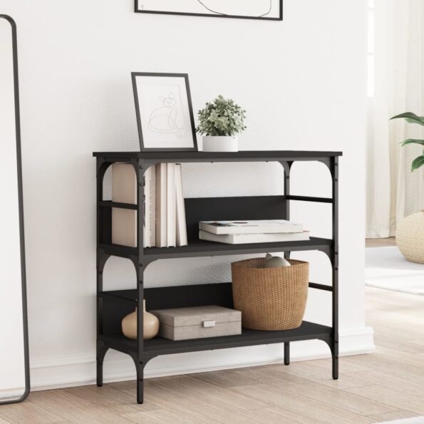 vidaXL Konzolový stolík čierny 75x32x75 cm kompozitné drevo – Obrázok 3