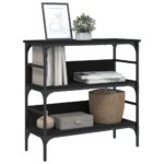 vidaXL Konzolový stolík čierny 75x32x75 cm kompozitné drevo – Obrázok 4