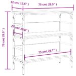 vidaXL Konzolový stolík čierny 75x32x75 cm kompozitné drevo – Obrázok 10