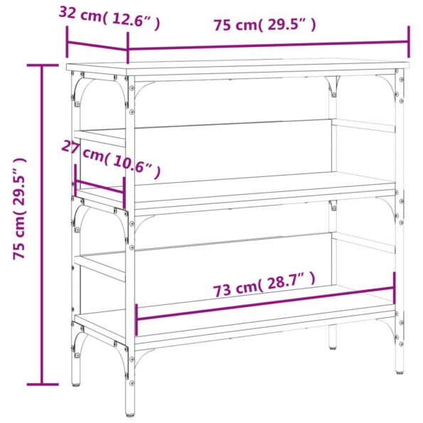 vidaXL Konzolový stolík čierny 75x32x75 cm kompozitné drevo – Obrázok 10