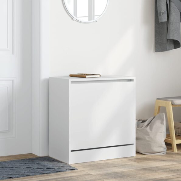vidaXL Botník biely 60x34x63,5 cm kompozitné drevo – Obrázok 3