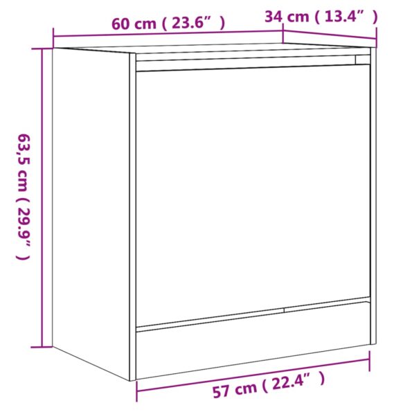 vidaXL Botník biely 60x34x63,5 cm kompozitné drevo – Obrázok 9