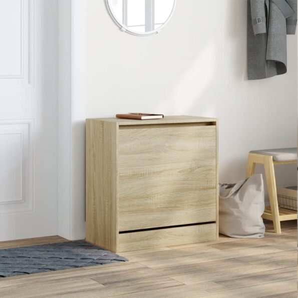 vidaXL Botník dub sonoma 60x34x63,5 cm kompozitné drevo – Obrázok 3