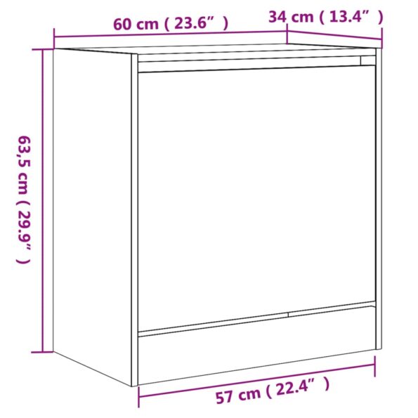 vidaXL Botník dub sonoma 60x34x63,5 cm kompozitné drevo – Obrázok 9