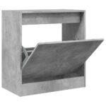 vidaXL Botník betónovo sivý 60x34x63,5 cm kompozitné drevo – Obrázok 2