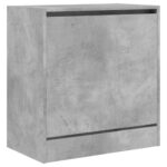 vidaXL Botník betónovo sivý 60x34x63,5 cm kompozitné drevo – Obrázok 4