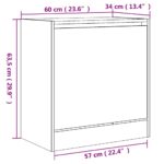 vidaXL Botník betónovo sivý 60x34x63,5 cm kompozitné drevo – Obrázok 9
