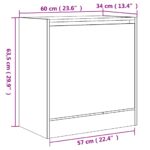 vidaXL Botník sivý sonoma 60x34x63,5 cm kompozitné drevo – Obrázok 9