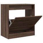 vidaXL Botník hnedý dub 60x34x63,5 cm kompozitné drevo – Obrázok 2