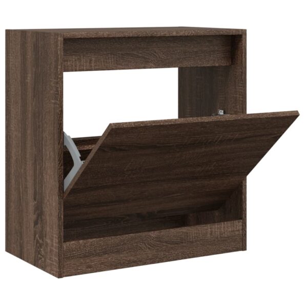 vidaXL Botník hnedý dub 60x34x63,5 cm kompozitné drevo – Obrázok 2