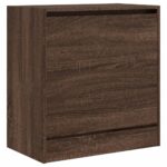 vidaXL Botník hnedý dub 60x34x63,5 cm kompozitné drevo – Obrázok 4